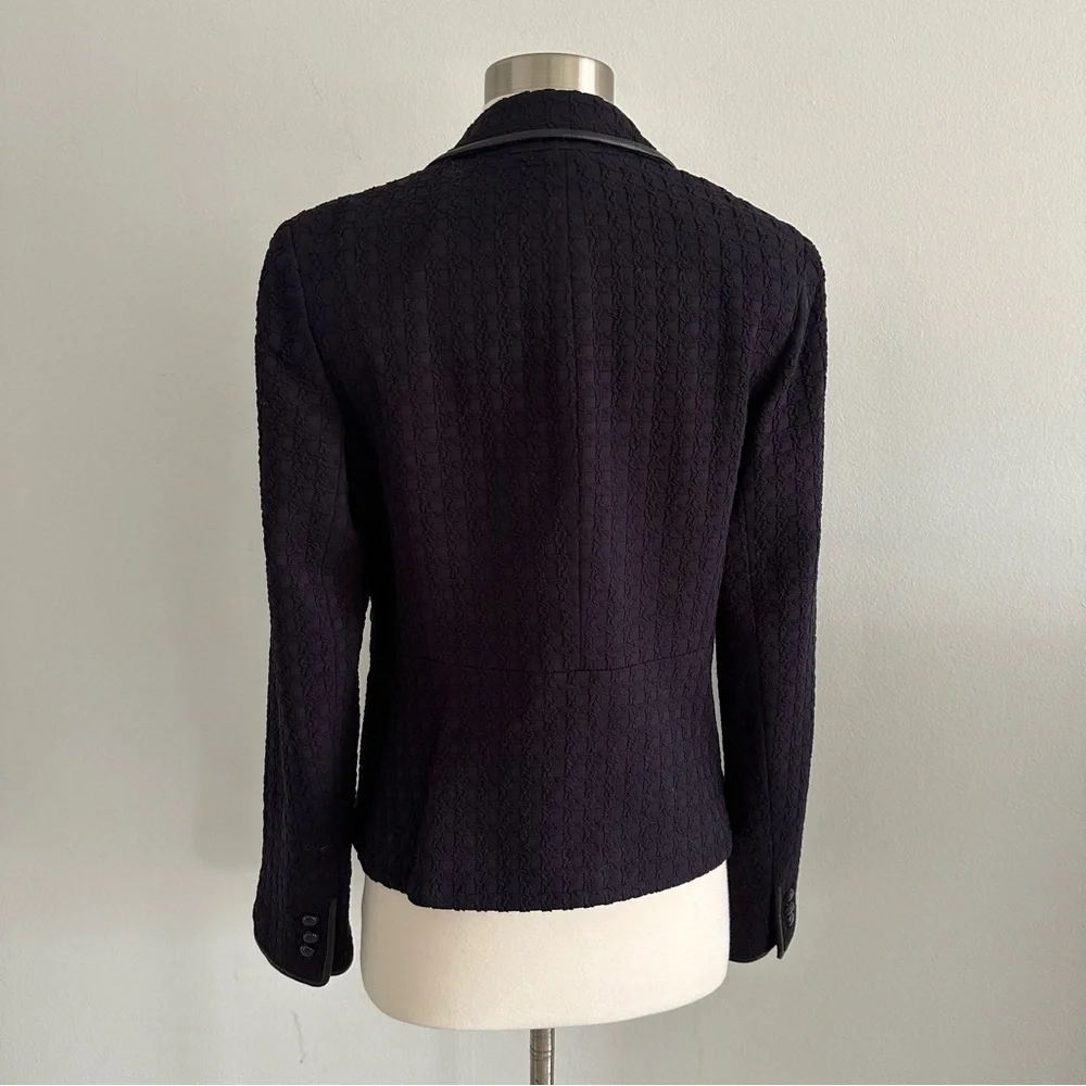 Tory Burch Navy Blue Textured Blazer Jacket M